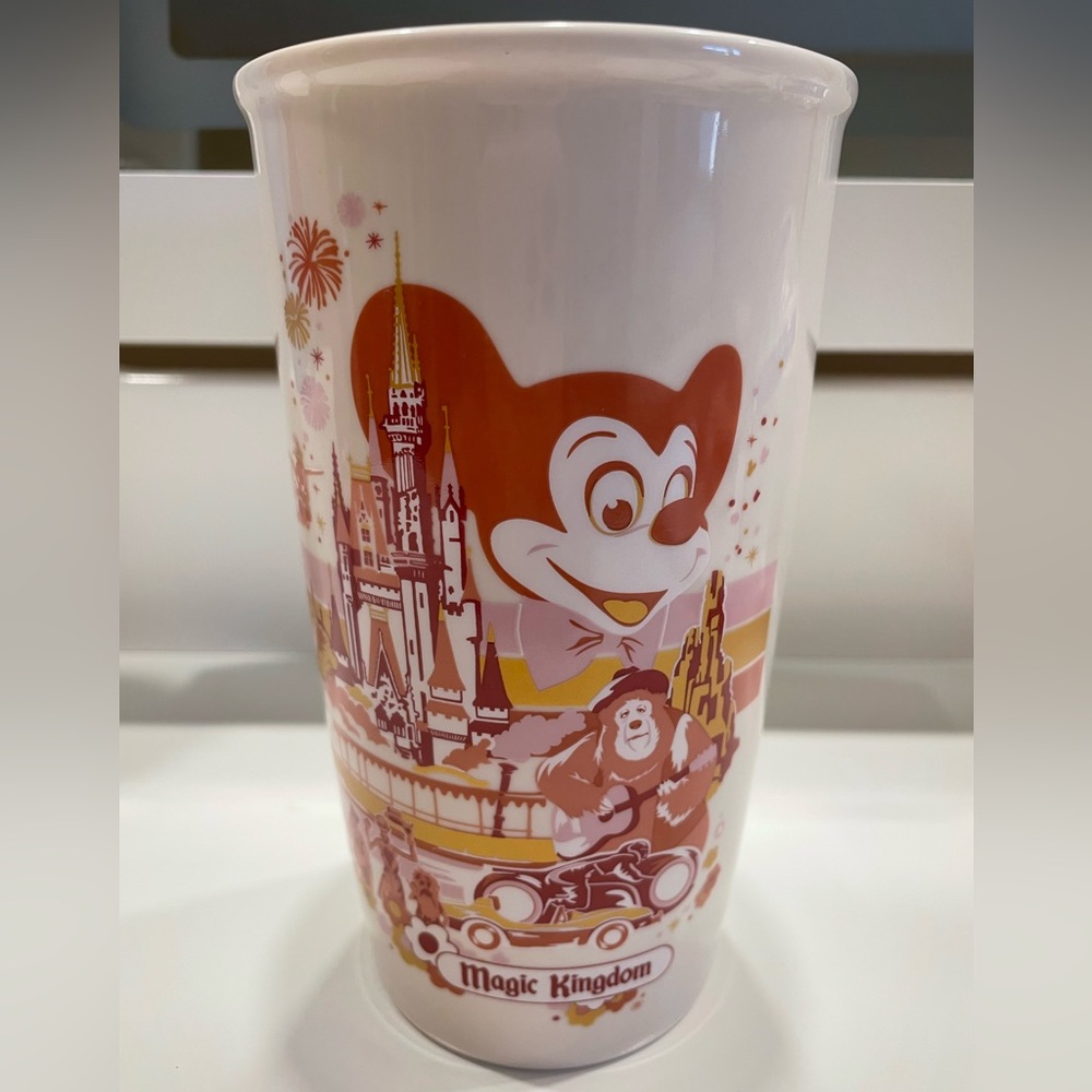 NWOT Disney Magic Kingdom Starbucks Travel Ceramic Mug Tumbler 12oz